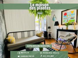 La Maison des Plantes, charmante, atypique et cosy pour 4 personnes avec parking et jardin, hôtel à Rouen près de : Métro Hotel de ville de Soteville