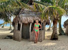 Islas de San blas cabaña tradicional Guna, vila v destinaci Arritupo Número Dos