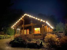 Solid Log Cabin With Private Hot Tub - Oak, hotel in Aymestrey