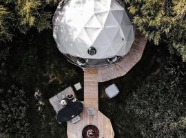 Beautiful Olive Pod Geo Dome House with Hot Tub, hotel with hot tubs in East Horsley
