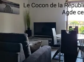 Le Cocon de la République T3 Mezzanine Belle vue plein Sud sans vis à vis dans une petite Résidence très calme Agde Centre