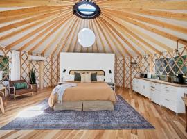 Luxury Yurt, Alpacas and llamas near Downtown Wimberley and Wineries, glamping site in Wimberley