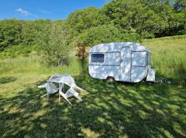 Camping La Fôret du Morvan Vintage caravan, hotel dengan parkir di Larochemillay