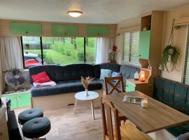 Stacaravan huren in het hart van bosrijk Drenthe op Recreatiepark De Tien Heugten, hotel in Schoonloo