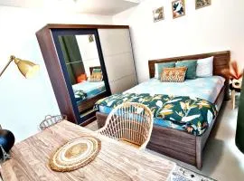 Elegant bedroom with balcony