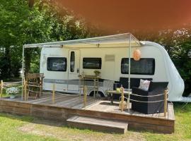 Caravan op Camping t Kopske in Den Hout, campingplads i Den Hout