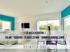 LA VILLA KERVERN - Standing - Jardin clos - 20 min Plages, hotel in Quimper