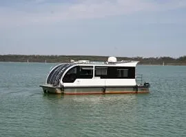 Caravanboot auf dem Störmthaler See, Lagovida, Hausboot mit Sonnenterrassen auf 20 qm