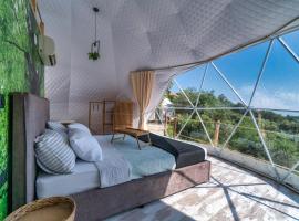 luxury dome tents ikaria ap'esso, luxury tent in Raches