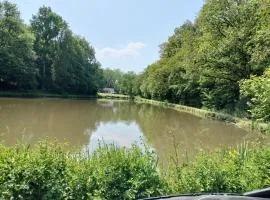 Deux étangs poissonneux au milieu des bois avec gîte moderne, la halte des deux lacs