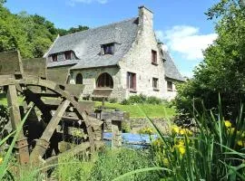 Mill in Brittany by River Aulne with Kayaks