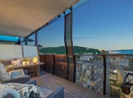 Exclusive apartment Barcode, terrace, Oslofjord view, hotel with parking in Oslo