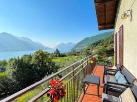 Appartamento Tivano, balcone con vista lago