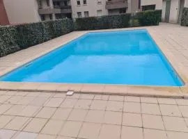 Splendid T2 Piscine en été avec terrasse, Airbus et Aéroport