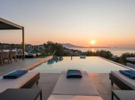 Villa Ekphrasis with sea view and jacuzzi, hotel with parking in Ravdhoúkha