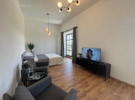Viesnīca Apartment YELLOW ROSE, Perfect Location with Free Parking, 24h Checkin & Balcony pilsētā Pještjani