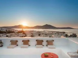 Naousa Villa with pool, garden and view