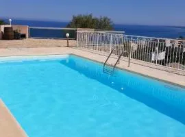 Appartement de 2 chambres avec vue sur la mer piscine privee et terrasse amenagee a Bastia a 2 km de la plage