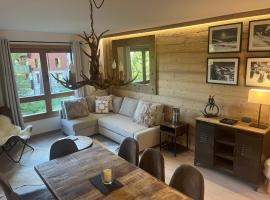 Arc 1950 Ski in Ski out and Spa- Newly refurbished 153 Sources De Marie- 2 bedroom , 2 bathroom-Sleeps 4-6, Mont Blanc view from every window, Free WiFi, ferieanlegg i Arc 1950