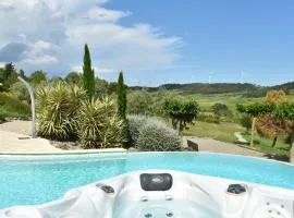 Villa with heated pool, jacuzzi, sports field and stunning views