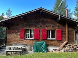 Beautiful Swiss chalet with breathtaking views and a sauna, cabin in Riein