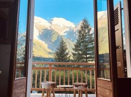 "Chalet Bobo" cosy & magnifique vue Chx Sud, hotell i Chamonix-Mont-Blanc