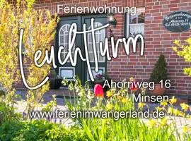Ferien im Wangerland Ferienwohnung LEUCHTTURM Minsen Schillig Hund Pool Sauna