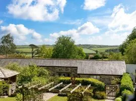 Linhay at East Trenean Farm -Luxury retreat for 2 with stunning rural views, private hot tub and EV charging