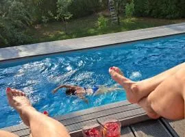 Ferienwohnung Rheinblick, ruhig, Aussicht, Gartennutzung, Sport-Pool