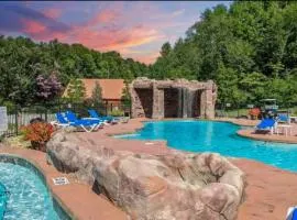LUXURY 4BR Cabin in Gatlinburg with Views Hot Tub with Private Deck Game Room Most Popular Coffee Bar Perfect for Family Getaway Tennis Courts Infant Crib and Karaoke System