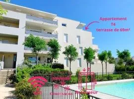 Superbe 4 pièces avec terrasse, clim, piscine et parking à Sète - FR-1-338-493
