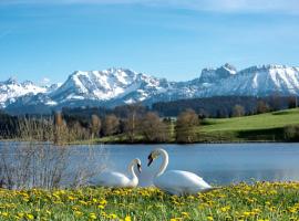 Direkt am See mit Bergblick, beach hotel in Seeg