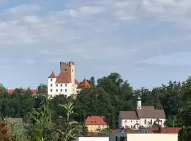 House with castle view & art