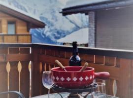 First : ski-out for 4 in the central Chalet Diana, družinam prijazen hotel v mestu Bettmeralp