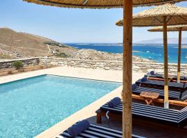 Platinum Paros Villa - 2 Bedrooms - Villa Turquoise - Sea View & Private Pool - Naoussa, viešbutis mieste Kolympithres