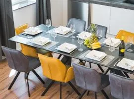 Golden Home with Barbecue, Yoga, Football Table