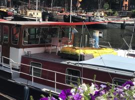 Spacious homely house boat, chalet de montaña en Ámsterdam