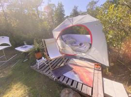 eco-dome off-grid garden glamping, luxury tent in Bithlo
