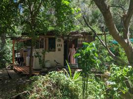 Tiny home hexagonal de barro y techo vivo, hotel u gradu 'Santa Ana'