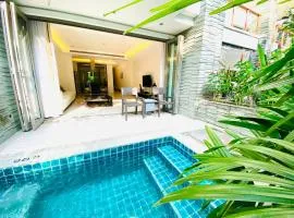 Beachfront 2br 2bath apartment private jacuzzi pool 50 meter to Naithon beach