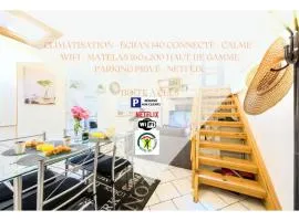 Beau duplex 54m2, CLIMATISATION, 3 étoiles, Gîte de France, 2 ch, calme, TV 140cm, parking, Netflix, wifi, 400m centre, boîte à clés, Gîtes La Tarine