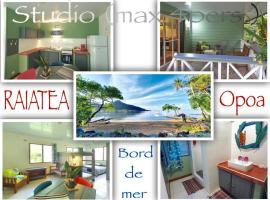 RAIATEA, Opoa, Studio du Fare Rêvé, accès mer privatif, hotel con parcheggio a Opoa