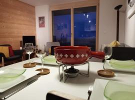 Modern apartment with an amazing view, hotell med parkeringsplass i Leysin