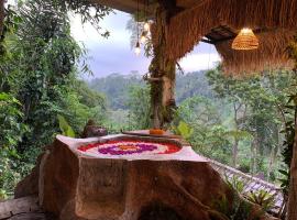 Kalnu kotedža Bali Inang Jungle View pilsētā Tampaksiring