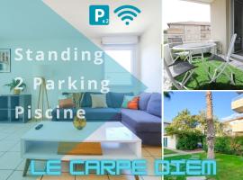 *Le Carpe Diem, Appartement 2 chambres, piscine, 2 Parking, Clim*, hotell i Montpellier