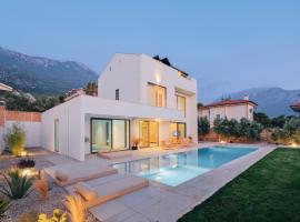 Villa Neo with Jakuzi,indoor pool,sauna and floor heating, mökki kohteessa Fethiye