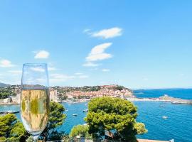 Vue exceptionnelle sur la baie de Collioure, hotel in Collioure