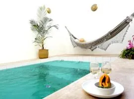 Private pool 2 bedrooms Eco villa 1min beach