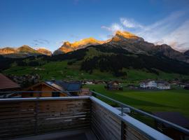 Chuenislodge1 - Traum Panorama - Balkon - Tiefgarage, hótel í Adelboden