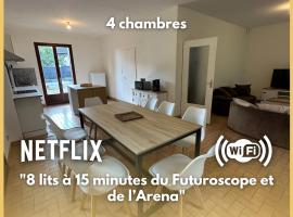 Maison paisible, 15 min du Futuroscope & Arena., hotel econômico em Fontaine-le-Comte